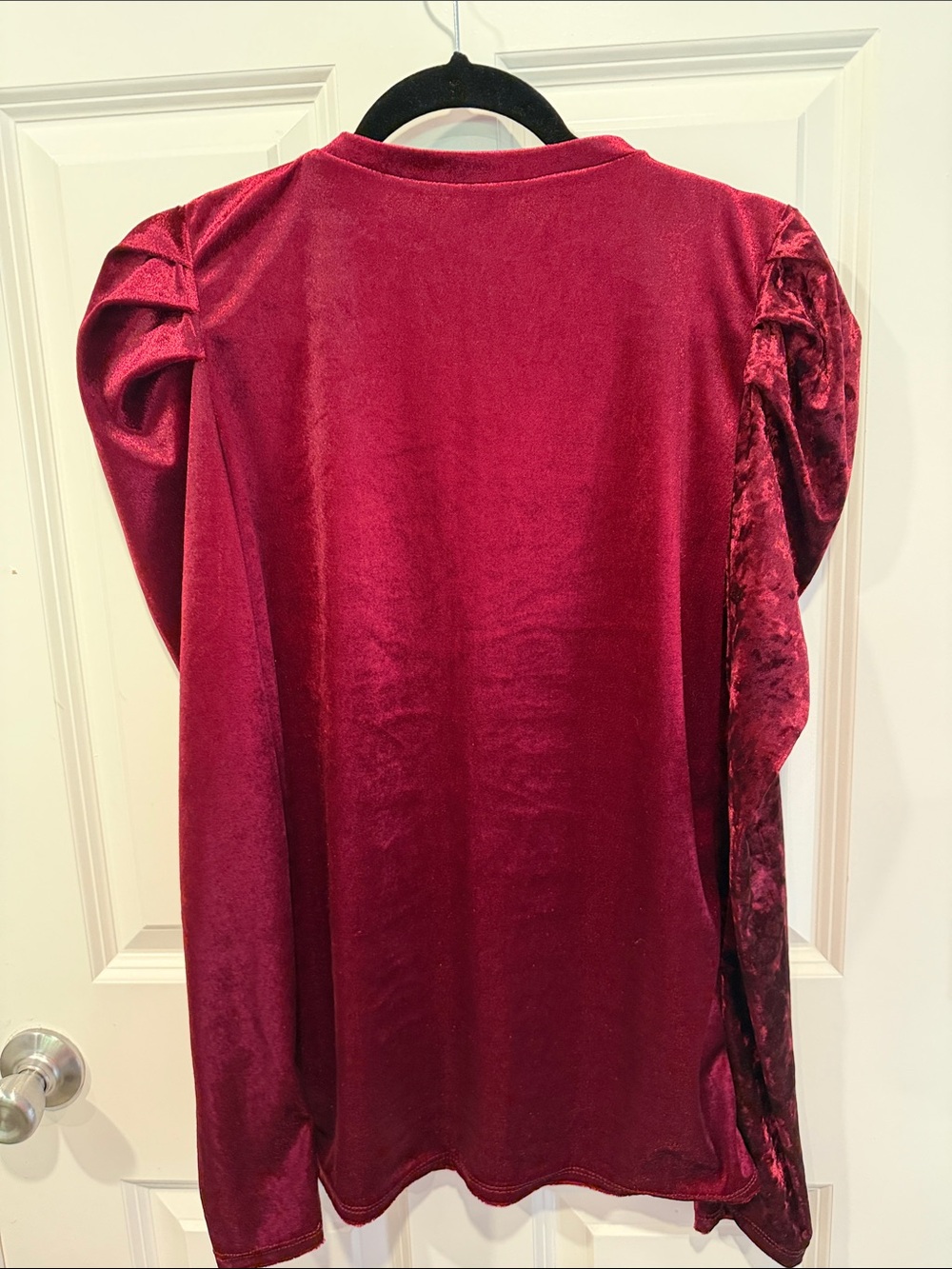 Acting Pro Velvet Long Sleeve Top in Deep Wine - Picture 4 of 4